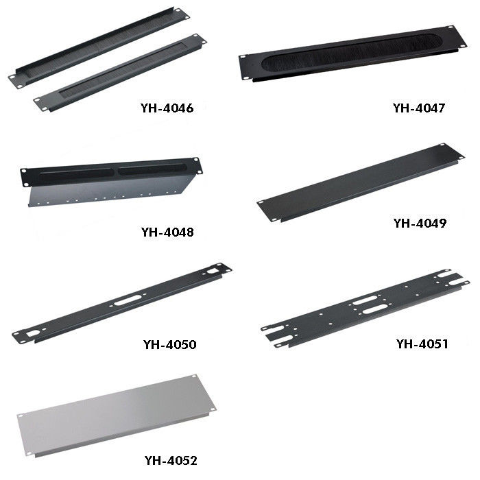 OEM ODM 1u mạng cáp quản lý vật liệu SPCC với bàn chải, không có vòng kim loại YH4046
