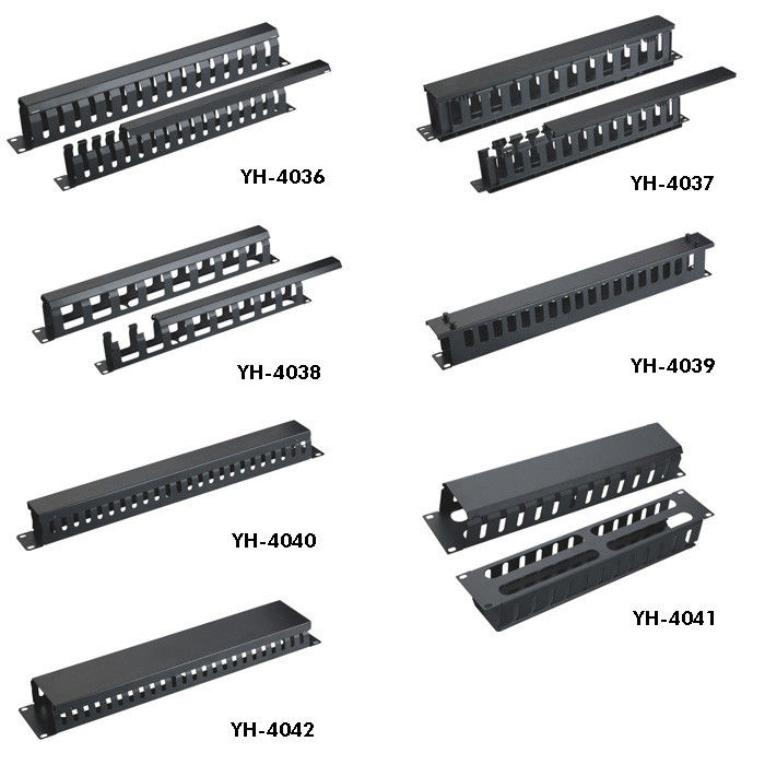 19 Inch 1u Mạng Quản Lý Cáp Rack Gắn Dày AMP Loại Với Vỏ Kim Loại YH4037